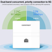 AP WiFi da parete per interni dual band COMFAST CF-E538AC V2 1200Mbps, CF-E538AC V2