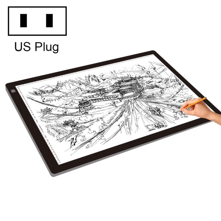 23W 12V LED Three Levels Brightness Dimmable A2 Acrylic Whiteboard Sketchpad Anime Drawing, US Plug, US Plug