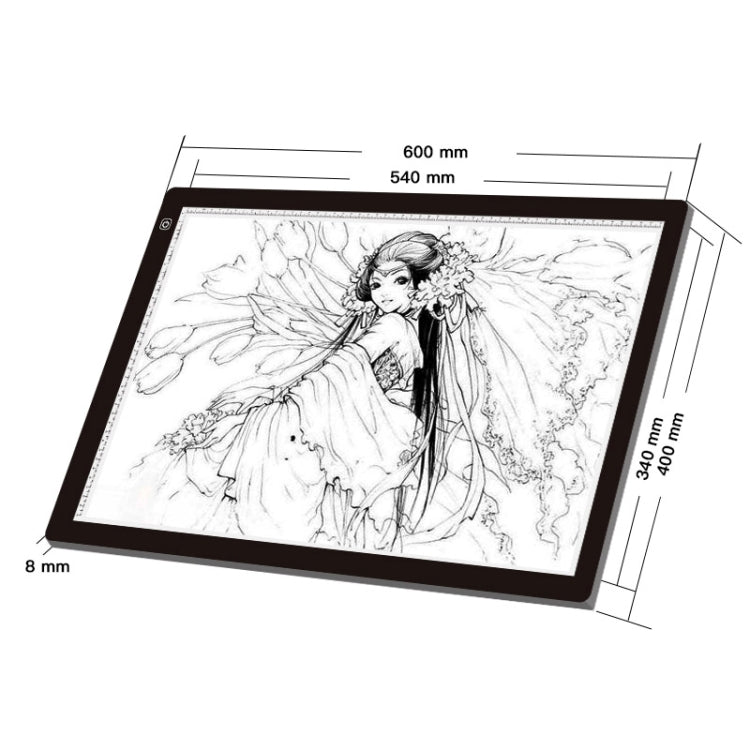 23W 12V LED Three Levels Brightness Dimmable A2 Acrylic Whiteboard Sketchpad Anime Drawing, US Plug, US Plug