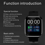 Q58S Touchscreen TFT da 1,3 pollici IP67 Smartwatch impermeabile, supporto promemoria chiamata/monitoraggio della frequenza cardiaca/monitoraggio della pressione sanguigna/monitoraggio del sonno
