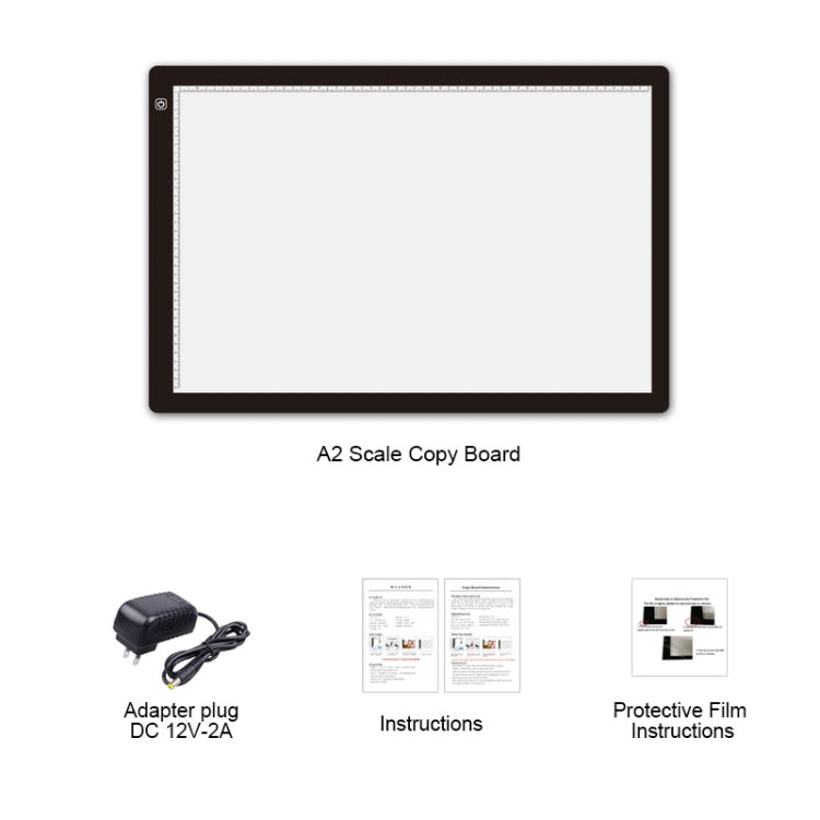 23W 12V LED Three Levels Brightness Dimmable Acrylic Boards A2 Anime Sketch Pad, European Plug, EU Plug