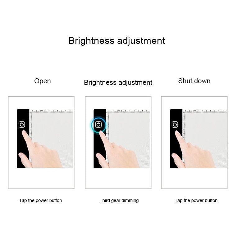 3,5 W 5 V LED USB tre livelli di luminosità dimmerabile A4 scala in acrilico lavagne per schizzi anime disegno blocco schizzi con cavo USB 1,5 m e adattatore di alimentazione, Copy Boards with USB Cable 1.5m & Power Adapter