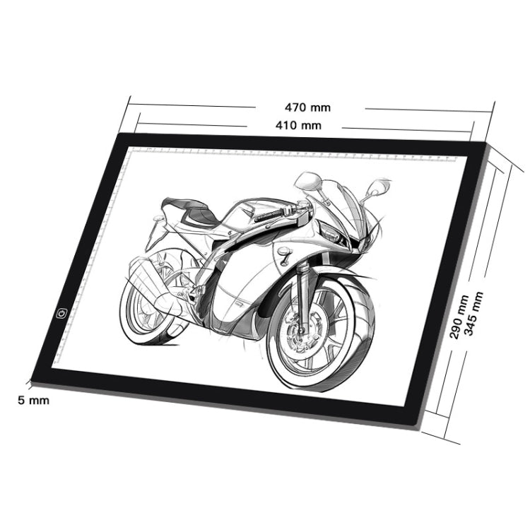 8W 5V LED USB Three Level of Brightness Dimmable A3 Scale Acrylic Sketch Boards Anime Sketch Drawing Sketchpad with USB Cable, Three Level of Brightness Dimmable with USB Cable