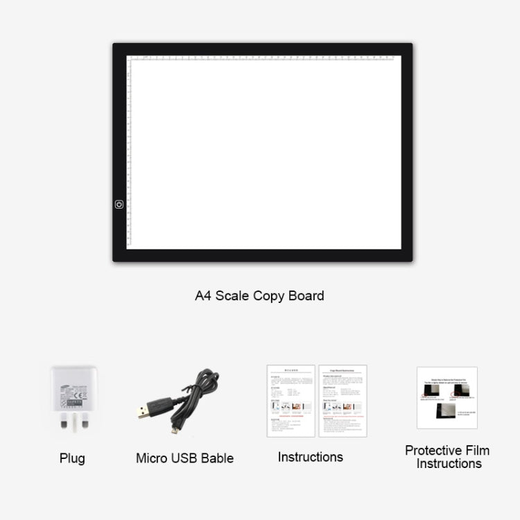 Lavagna luminosa LED A3 dimmerabile con cavo USB