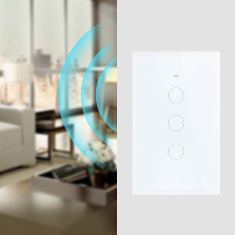 TC120 Wifi Smart Light Switch Schermo in vetro Touch Panel Controllo vocale Interruttore a parete wireless Funziona con Alexa Echo / Google Home