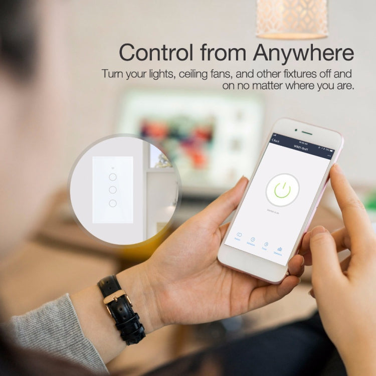 TC120 Wifi Smart Light Switch Schermo in vetro Touch Panel Controllo vocale Interruttore a parete wireless Funziona con Alexa Echo / Google Home