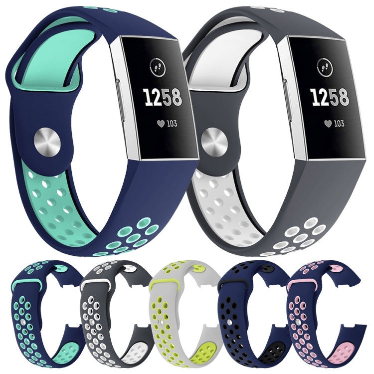 Cinturino in silicone bicolore per Fitbit Charge 3 130-195 mm