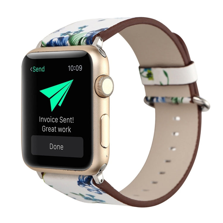 Per Apple Watch Ultra 49mm / Serie 8 e 7 45 mm / SE 2 e 6 e SE e 5 e 4 44 mm / 3 e 2 e 1 42 mm Moda Pastoralismo Stile Piccolo motivo floreale Orologio da donna Cinturino in pelle, For 42mm A, For 42mm B, For 42mm C, For 42mm D, For 42mm E, For 42mm F