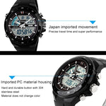 SKMEI 1016 Orologio digitale doppio impermeabile nottilucente da uomo multifunzionale per sport all'aria aperta