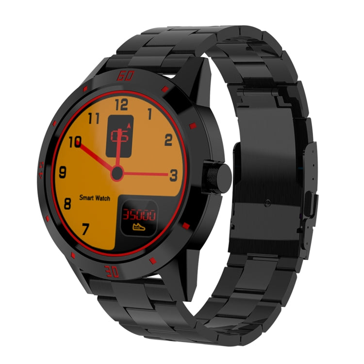 Smart Watch N6 Schermo TFT da 1,3 pollici MTK2502C Bluetooth4.0, cinturino in acciaio inossidabile, supporto cardiofrequenzimetro e contapassi, monitor del sonno e promemoria sedentario, Stainless Steel Watch Strap/Black                                ...