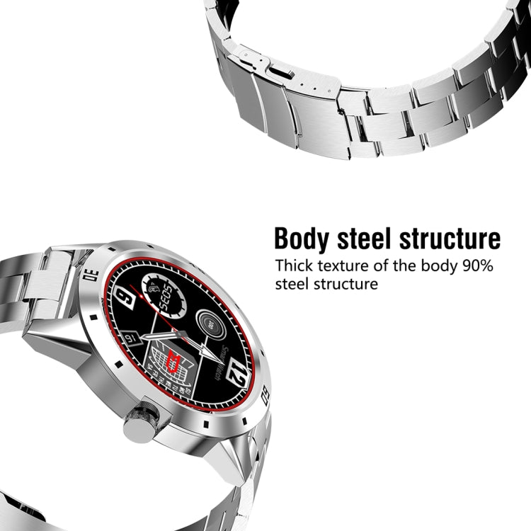 Smart Watch N6 Schermo TFT da 1,3 pollici MTK2502C Bluetooth4.0, cinturino in acciaio inossidabile, supporto cardiofrequenzimetro e contapassi, monitor del sonno e promemoria sedentario, Stainless Steel Watch Strap/Black                                ...