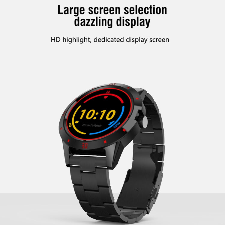 Smart Watch N6 Schermo TFT da 1,3 pollici MTK2502C Bluetooth4.0, cinturino in acciaio inossidabile, supporto cardiofrequenzimetro e contapassi, monitor del sonno e promemoria sedentario, Stainless Steel Watch Strap/Black                                ...