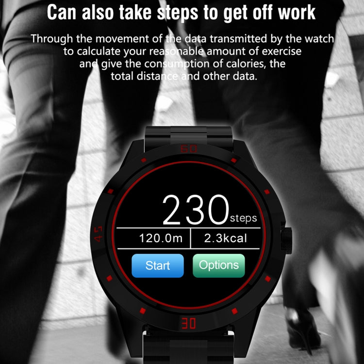 Smart Watch N6 Schermo TFT da 1,3 pollici MTK2502C Bluetooth4.0, cinturino in acciaio inossidabile, supporto cardiofrequenzimetro e contapassi, monitor del sonno e promemoria sedentario, Stainless Steel Watch Strap/Black                                ...