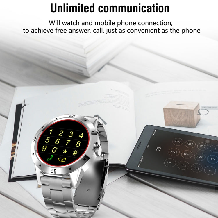 Smart Watch N6 Schermo TFT da 1,3 pollici MTK2502C Bluetooth4.0, cinturino in acciaio inossidabile, supporto cardiofrequenzimetro e contapassi, monitor del sonno e promemoria sedentario, Stainless Steel Watch Strap/Black                                ...