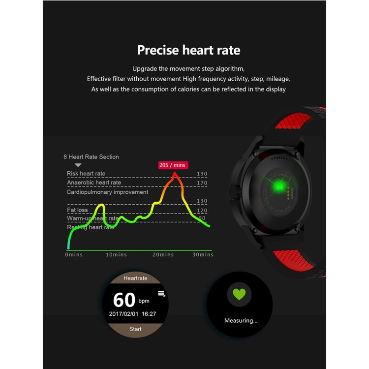 N6 Smart Watch Schermo TFT da 1,3 pollici MTK2502C Bluetooth4.0, cinturino in silicone, supporto cardiofrequenzimetro e contapassi, monitor del sonno e promemoria sedentario, Silicone Watch Strap/Red, Silicone Watch Strap/Yellow