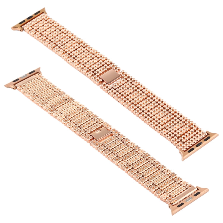 Per Apple Watch Serie 7 41mm / 6 e SE e 5 e 4 40mm / 3 e 2 e 1 38mm Cinturino da polso in acciaio inossidabile con nove perline, For Apple Watch Series 7 41mm / 6 & SE & 5 & 4 40mm / 3 & 2 & 1 38mm