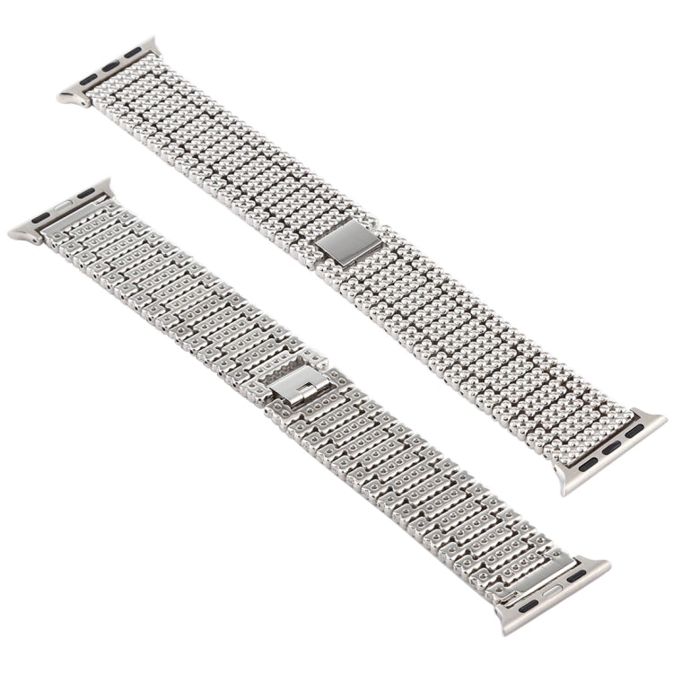 Per Apple Watch Serie 7 41mm / 6 e SE e 5 e 4 40mm / 3 e 2 e 1 38mm Cinturino da polso in acciaio inossidabile con nove perline, For Apple Watch Series 7 41mm / 6 & SE & 5 & 4 40mm / 3 & 2 & 1 38mm