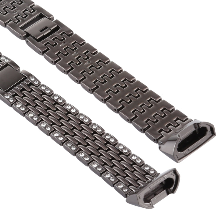 Per Fitbit Charge 3 cinturino in acciaio inossidabile tempestato di diamanti