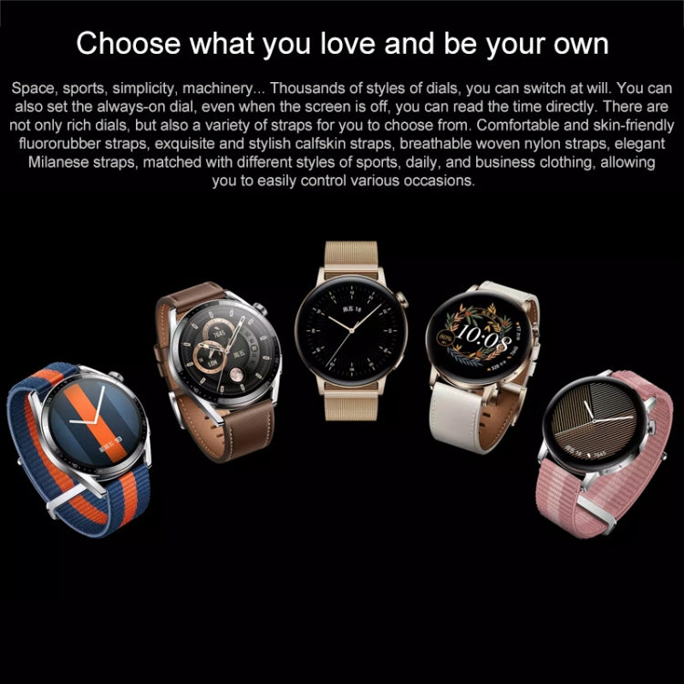 Smartwatch HUAWEI WATCH GT 3, cinturino intrecciato da 42 mm, schermo AMOLED da 1,32 pollici, supporto per monitoraggio della frequenza cardiaca/GPS/durata della batteria di 7 giorni/NFC, GT 3 42mm Pink