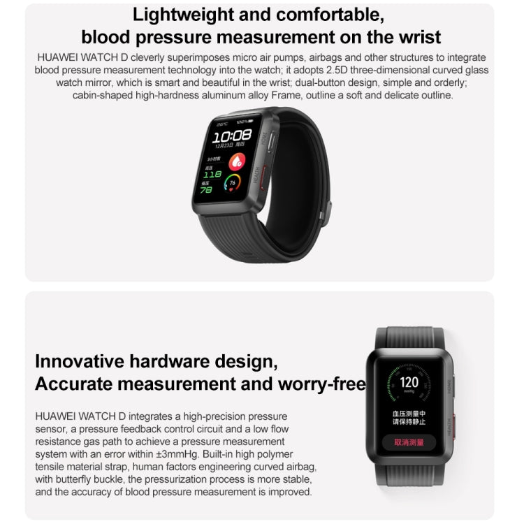 HUAWEI WATCH D Smart Healthy Watch, schermo AMOLED da 1,64 pollici, supporto ECG/monitoraggio della pressione sanguigna