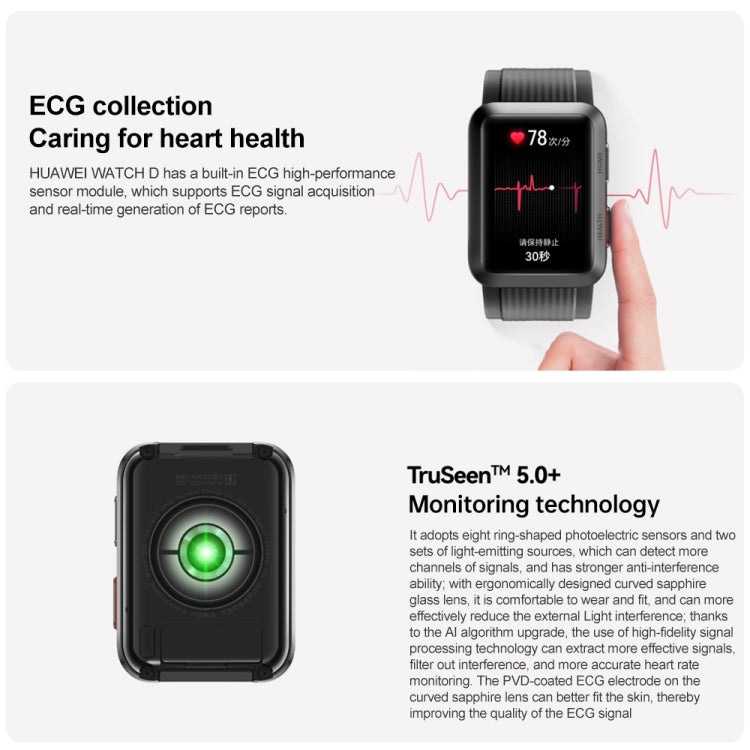 HUAWEI WATCH D Smart Healthy Watch, schermo AMOLED da 1,64 pollici, supporto ECG/monitoraggio della pressione sanguigna