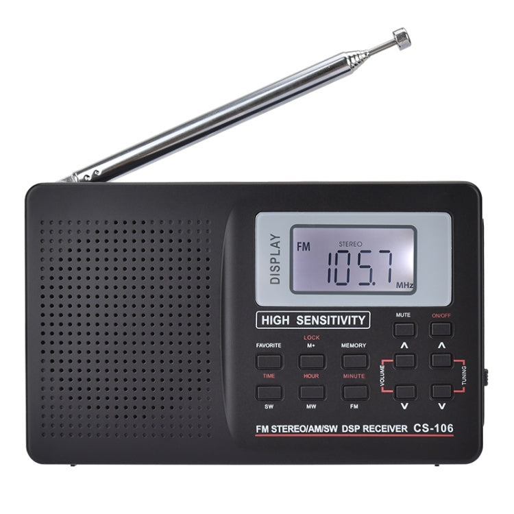 CS-106 Multifunctional Full Band Stereo Radio Receiver with 9KHZ Digital Demodulation, 9KHZ