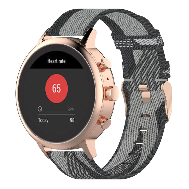 Cinturino per orologio con cinturino da polso in nylon con trama a strisce da 18 mm per Fossil Female Sport / Charter HR / Gen 4 Q Venture HR