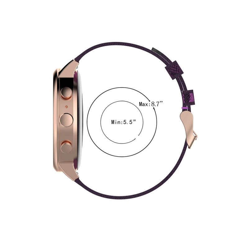 Cinturino per orologio con cinturino da polso in nylon con trama a strisce da 18 mm per Fossil Female Sport / Charter HR / Gen 4 Q Venture HR