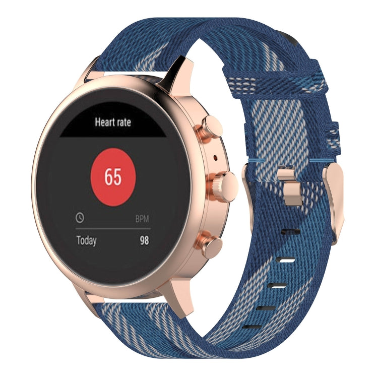 Cinturino per orologio con cinturino da polso in nylon con trama a strisce da 18 mm per Fossil Female Sport / Charter HR / Gen 4 Q Venture HR