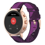 Cinturino per orologio con cinturino da polso in nylon con trama a strisce da 18 mm per Fossil Female Sport / Charter HR / Gen 4 Q Venture HR