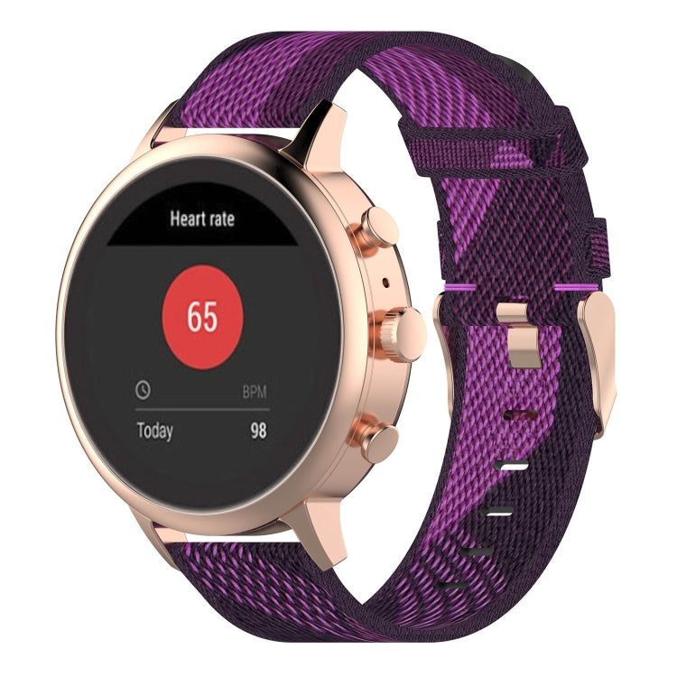 Cinturino per orologio con cinturino da polso in nylon con trama a strisce da 18 mm per Fossil Female Sport / Charter HR / Gen 4 Q Venture HR