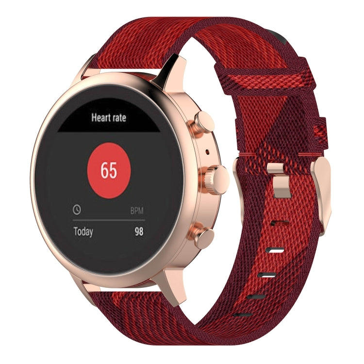 Cinturino per orologio con cinturino da polso in nylon con trama a strisce da 18 mm per Fossil Female Sport / Charter HR / Gen 4 Q Venture HR