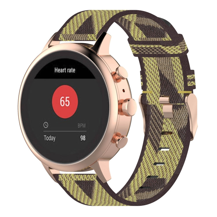 Cinturino per orologio con cinturino da polso in nylon con trama a strisce da 18 mm per Fossil Female Sport / Charter HR / Gen 4 Q Venture HR