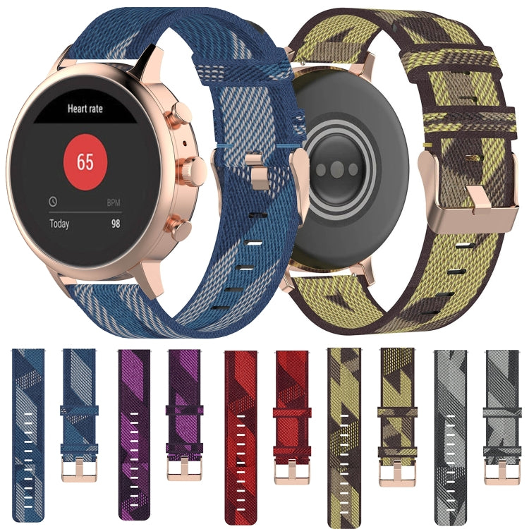 Cinturino per orologio con cinturino da polso in nylon con trama a strisce da 18 mm per Fossil Female Sport / Charter HR / Gen 4 Q Venture HR