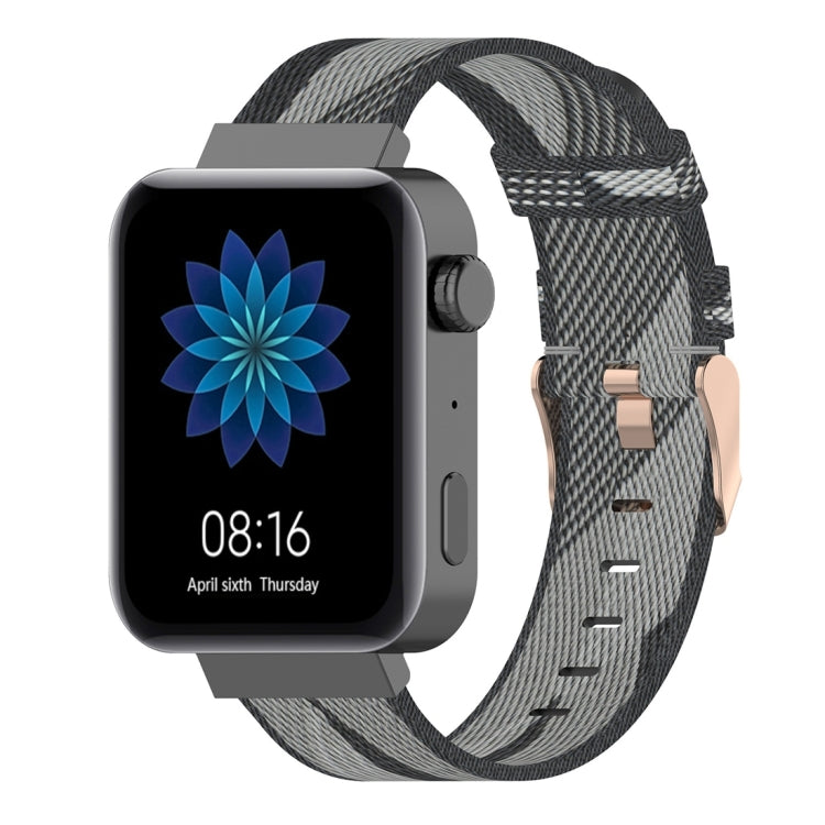 Cinturino da polso in nylon con trama a righe da 18 mm per Xiaomi Mi Watch, Garmin Vivomove 3s / Vivoactive 4s
