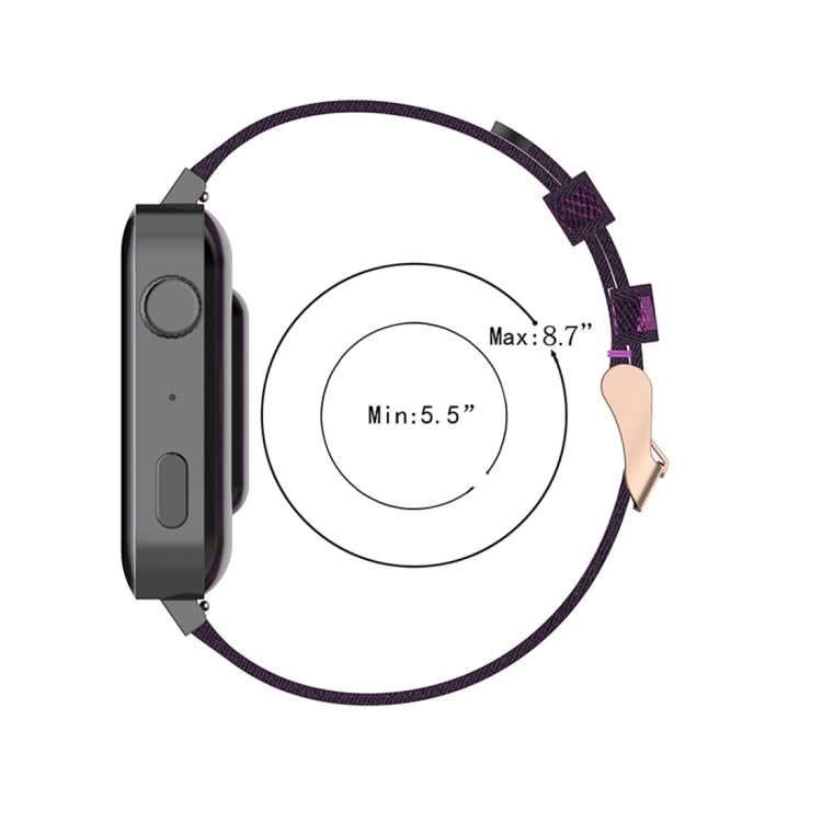Cinturino da polso in nylon con trama a righe da 18 mm per Xiaomi Mi Watch, Garmin Vivomove 3s / Vivoactive 4s