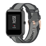 Cinturino per orologio con cinturino da polso in nylon con trama a righe da 20 mm per Huami Amazfit GTR 42 mm / GTS / BIP / BIP Lite