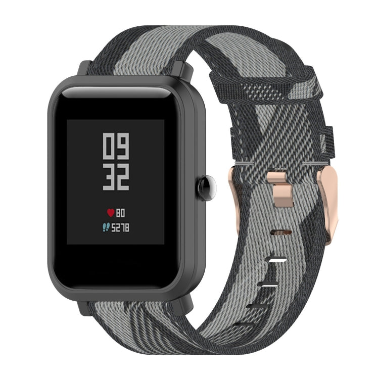 Cinturino per orologio con cinturino da polso in nylon con trama a righe da 20 mm per Huami Amazfit GTR 42 mm / GTS / BIP / BIP Lite