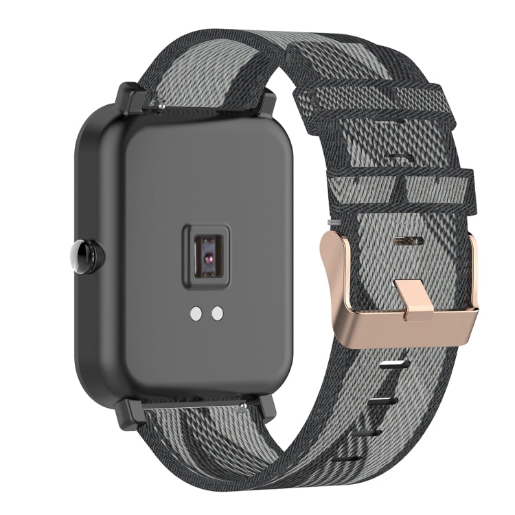 Cinturino per orologio con cinturino da polso in nylon con trama a righe da 20 mm per Huami Amazfit GTR 42 mm / GTS / BIP / BIP Lite