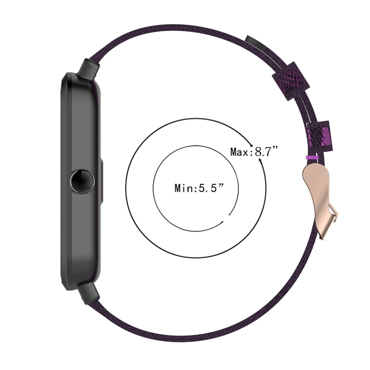 Cinturino per orologio con cinturino da polso in nylon con trama a righe da 20 mm per Huami Amazfit GTR 42 mm / GTS / BIP / BIP Lite