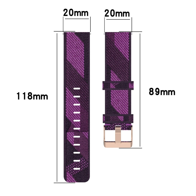 Cinturino per orologio con cinturino da polso in nylon con trama a righe da 20 mm per Huami Amazfit GTR 42 mm / GTS / BIP / BIP Lite