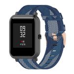 Cinturino per orologio con cinturino da polso in nylon con trama a righe da 20 mm per Huami Amazfit GTR 42 mm / GTS / BIP / BIP Lite