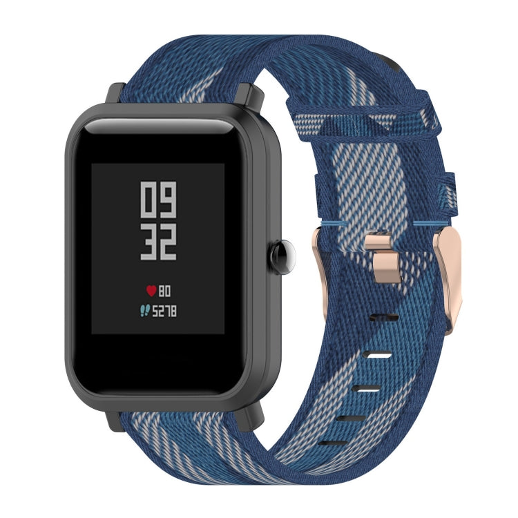 Cinturino per orologio con cinturino da polso in nylon con trama a righe da 20 mm per Huami Amazfit GTR 42 mm / GTS / BIP / BIP Lite