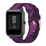 Cinturino per orologio con cinturino da polso in nylon con trama a righe da 20 mm per Huami Amazfit GTR 42 mm / GTS / BIP / BIP Lite