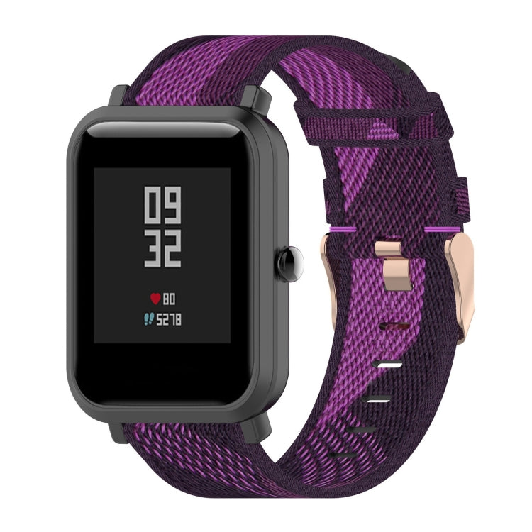Cinturino per orologio con cinturino da polso in nylon con trama a righe da 20 mm per Huami Amazfit GTR 42 mm / GTS / BIP / BIP Lite