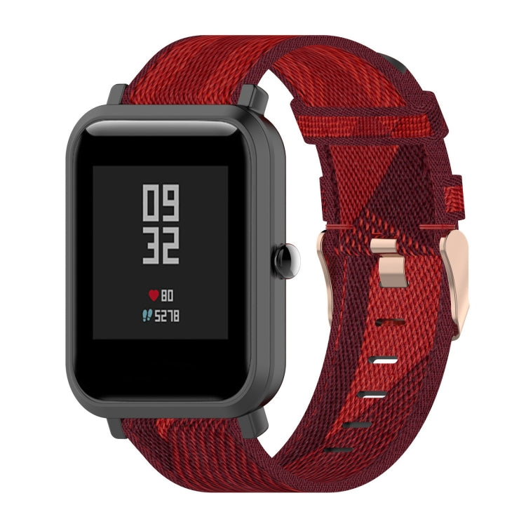 Cinturino per orologio con cinturino da polso in nylon con trama a righe da 20 mm per Huami Amazfit GTR 42 mm / GTS / BIP / BIP Lite