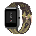 Cinturino per orologio con cinturino da polso in nylon con trama a righe da 20 mm per Huami Amazfit GTR 42 mm / GTS / BIP / BIP Lite