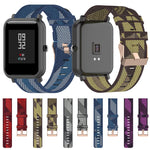 Cinturino per orologio con cinturino da polso in nylon con trama a righe da 20 mm per Huami Amazfit GTR 42 mm / GTS / BIP / BIP Lite