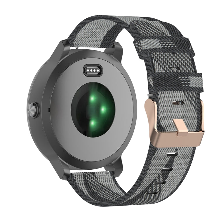 Cinturino per orologio con cinturino da polso in nylon con trama a strisce da 20 mm per Garmin Venu, Vivomove 3, Vivoactive 3, Forerunner 245/645