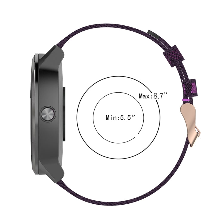 Cinturino per orologio con cinturino da polso in nylon con trama a strisce da 20 mm per Garmin Venu, Vivomove 3, Vivoactive 3, Forerunner 245/645